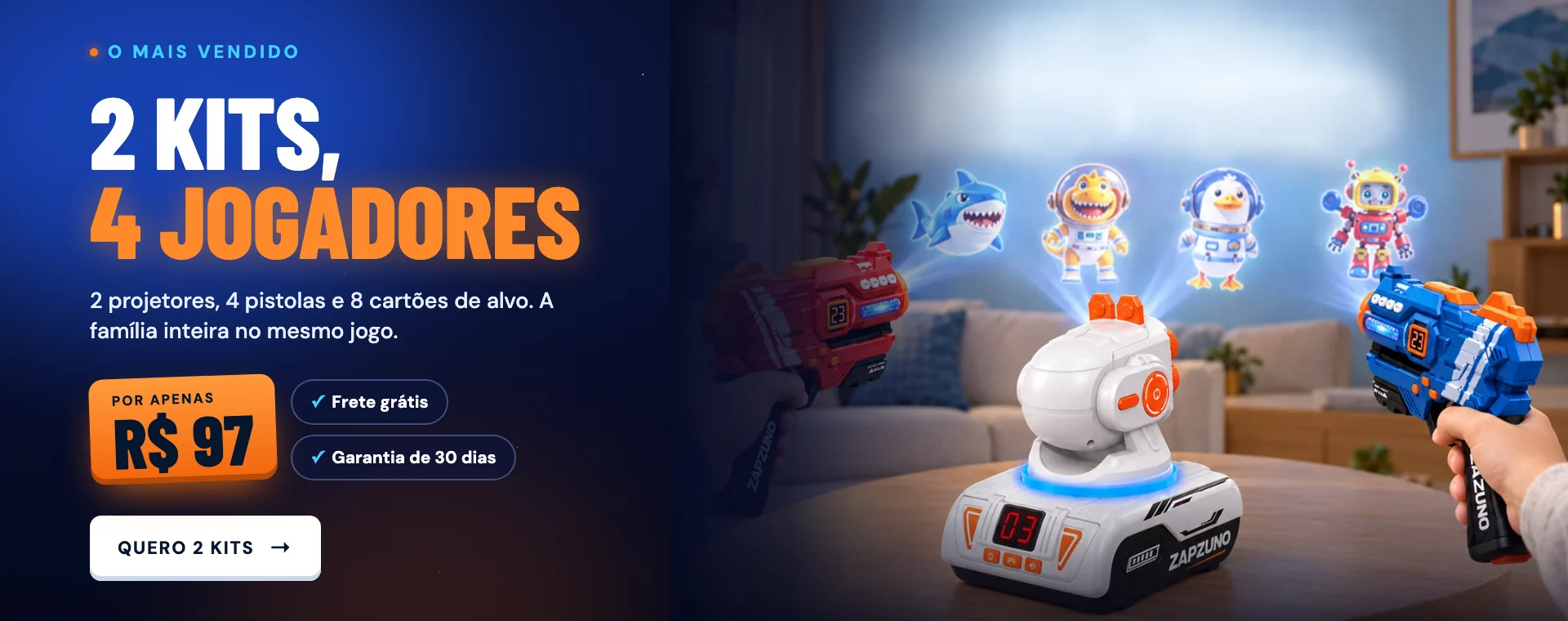 Mais vendido: 2 kits para 4 jogadores por R$ 97